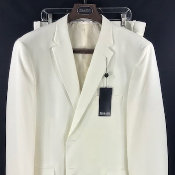 Bolzano Uomo Collezione Men's Off-White Suit 2 Piece Pleated Pants Size 48R - Picture 2 of 4